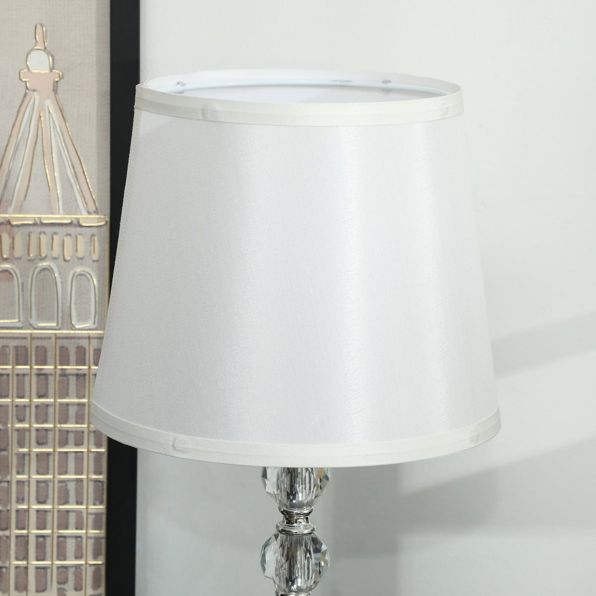 Table lamp LED table lamp USB rechargeable, crystal bedside lamp, lamp base E27, for living room, bedroom, glass, silver 23 x 23 x 45 cm