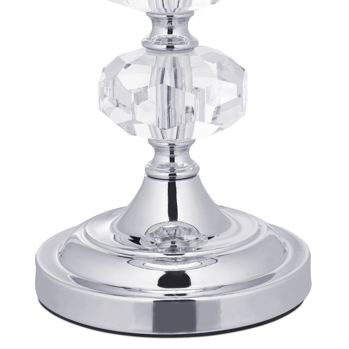 Table lamp in crystal and velvet pink
