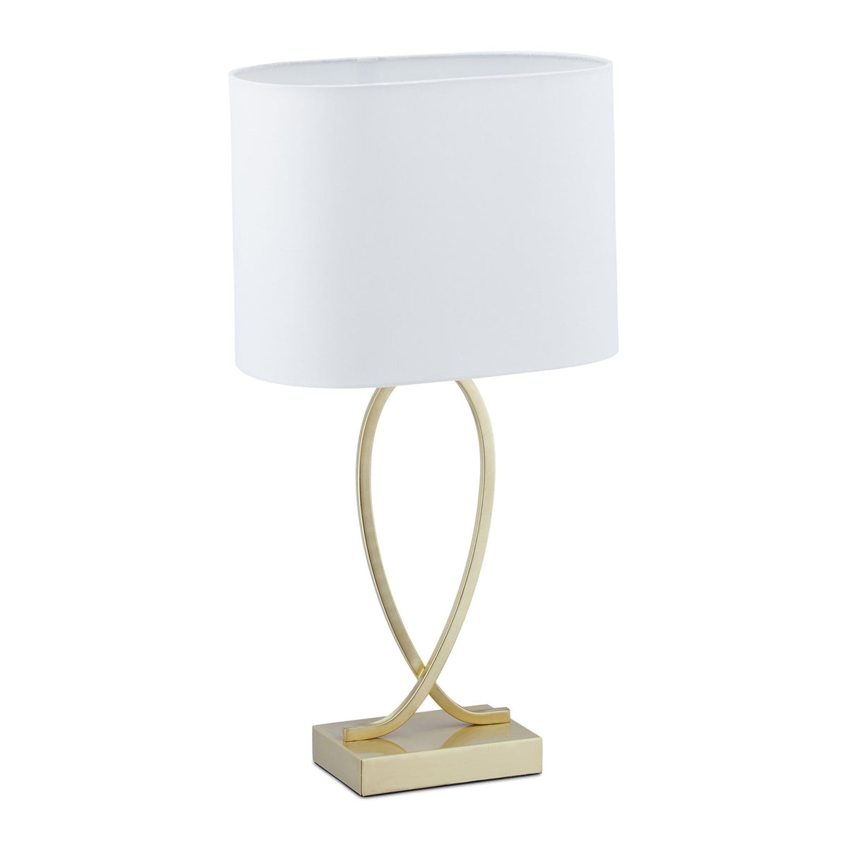 Table lamp with fabric shade gold