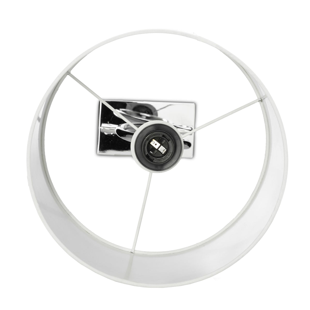 Table lamp with silver fabric shade