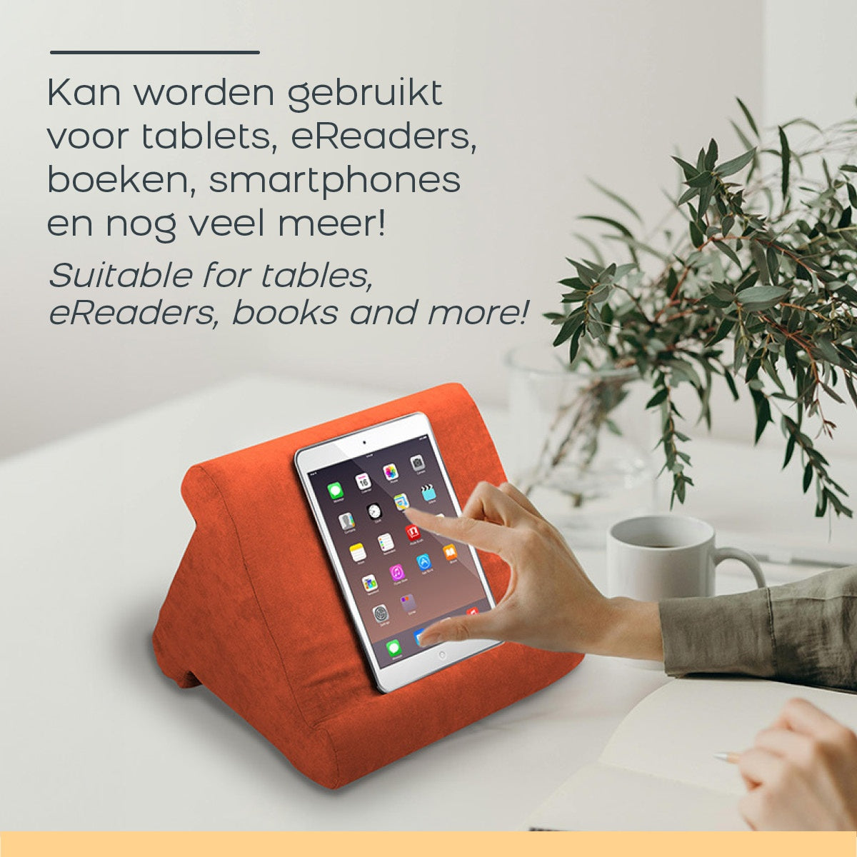 Tablet Pillow Stand – Green, Multi-Angle Memory Foam
