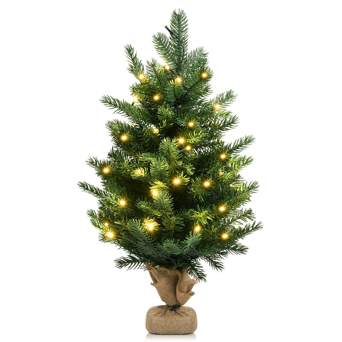 Tabletop Artificial Christmas Tree, 24-Inch, 35 LED, Timer