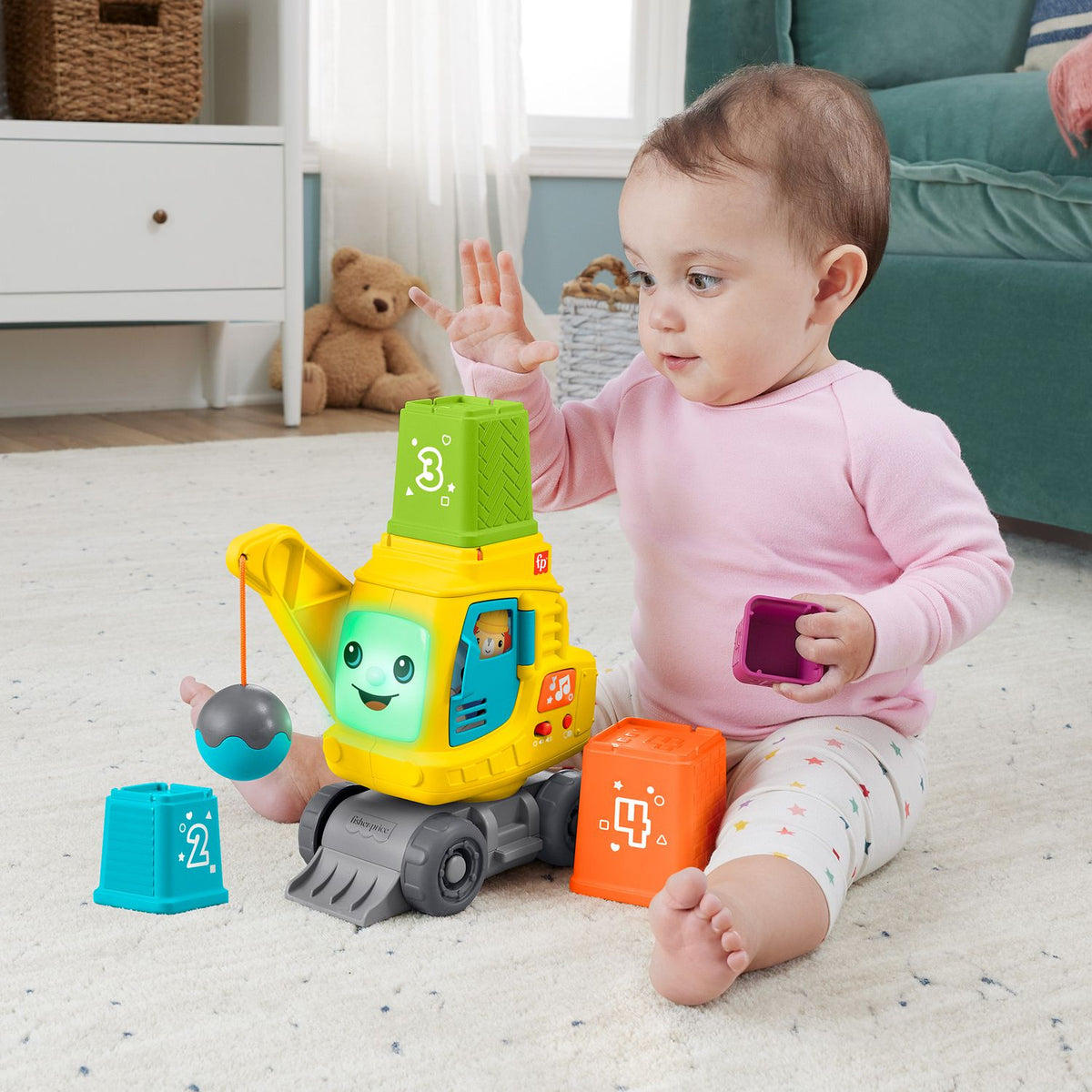 Talking Excavator Toy, Teaches Numbers & Shapes, 9m+
