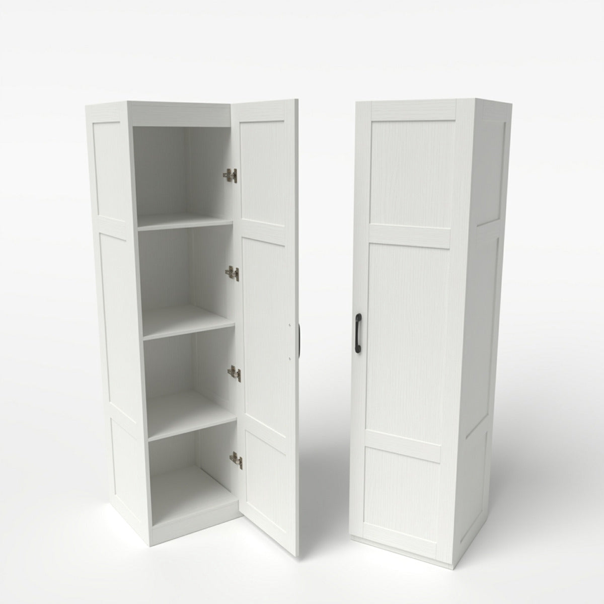 Tall 4-Tier Freestanding Storage Cabinet, White