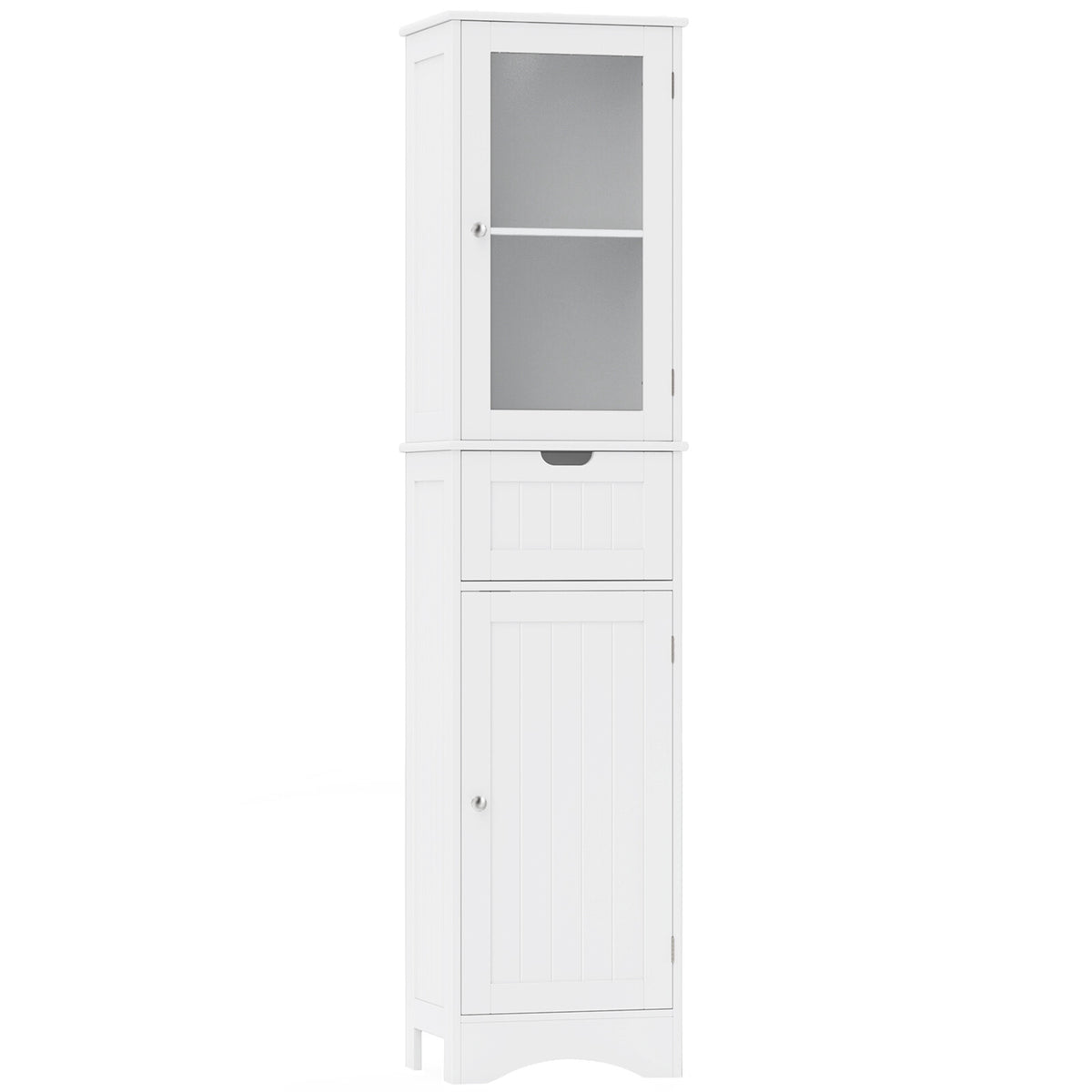 Tall Floor Storage Cabinet, 2 Doors, 1 Drawer, MDF, 67"
