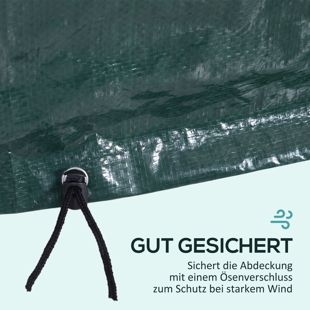 Tarpaulin Garden Furniture Protective Cover Waterproof Uv Protection Pe Green 235X190X90Cm