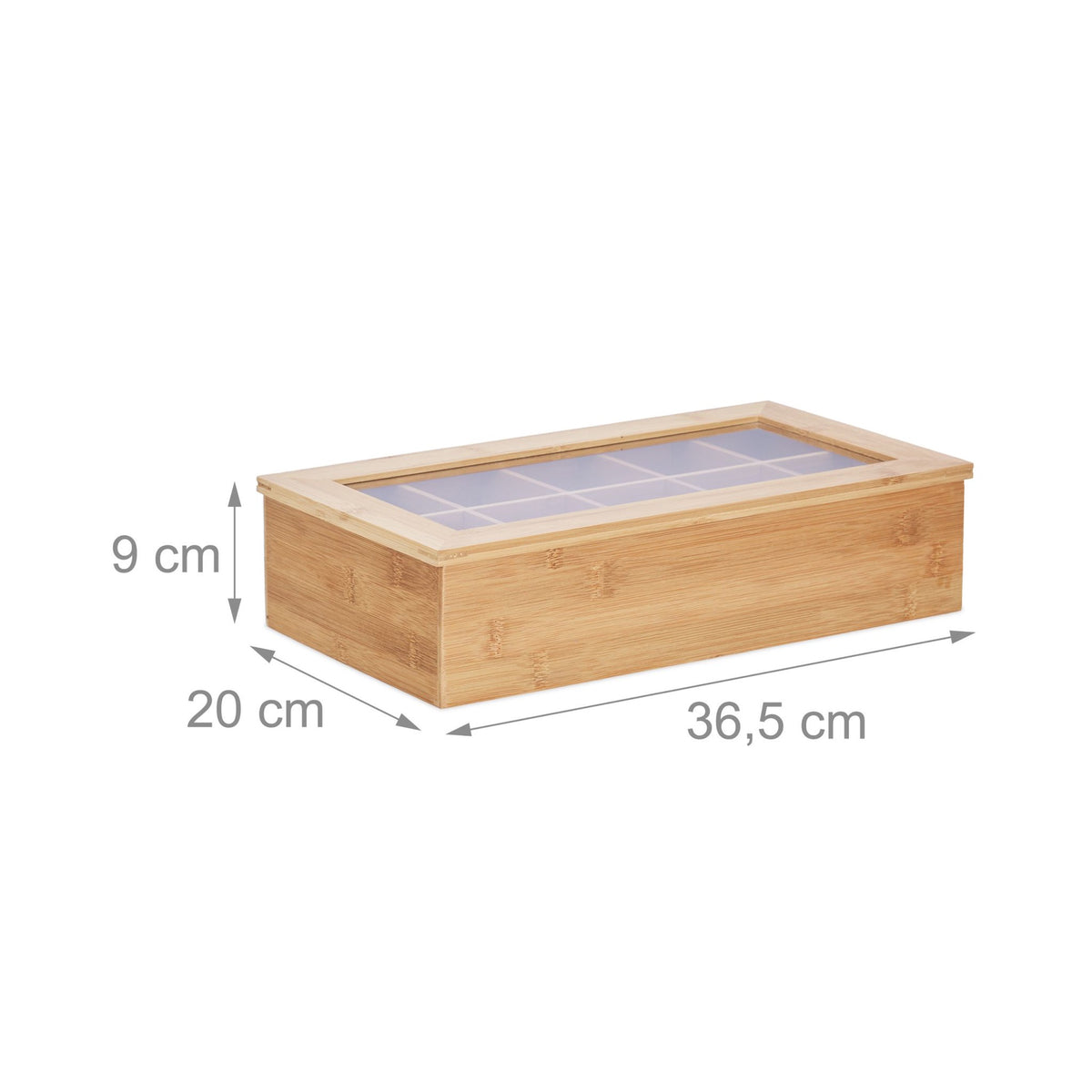 Tea box in bamboo 10 compartments