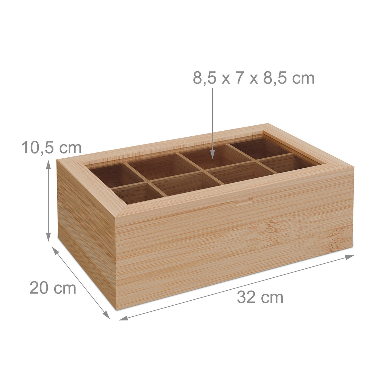 Tea box with 8 compartments