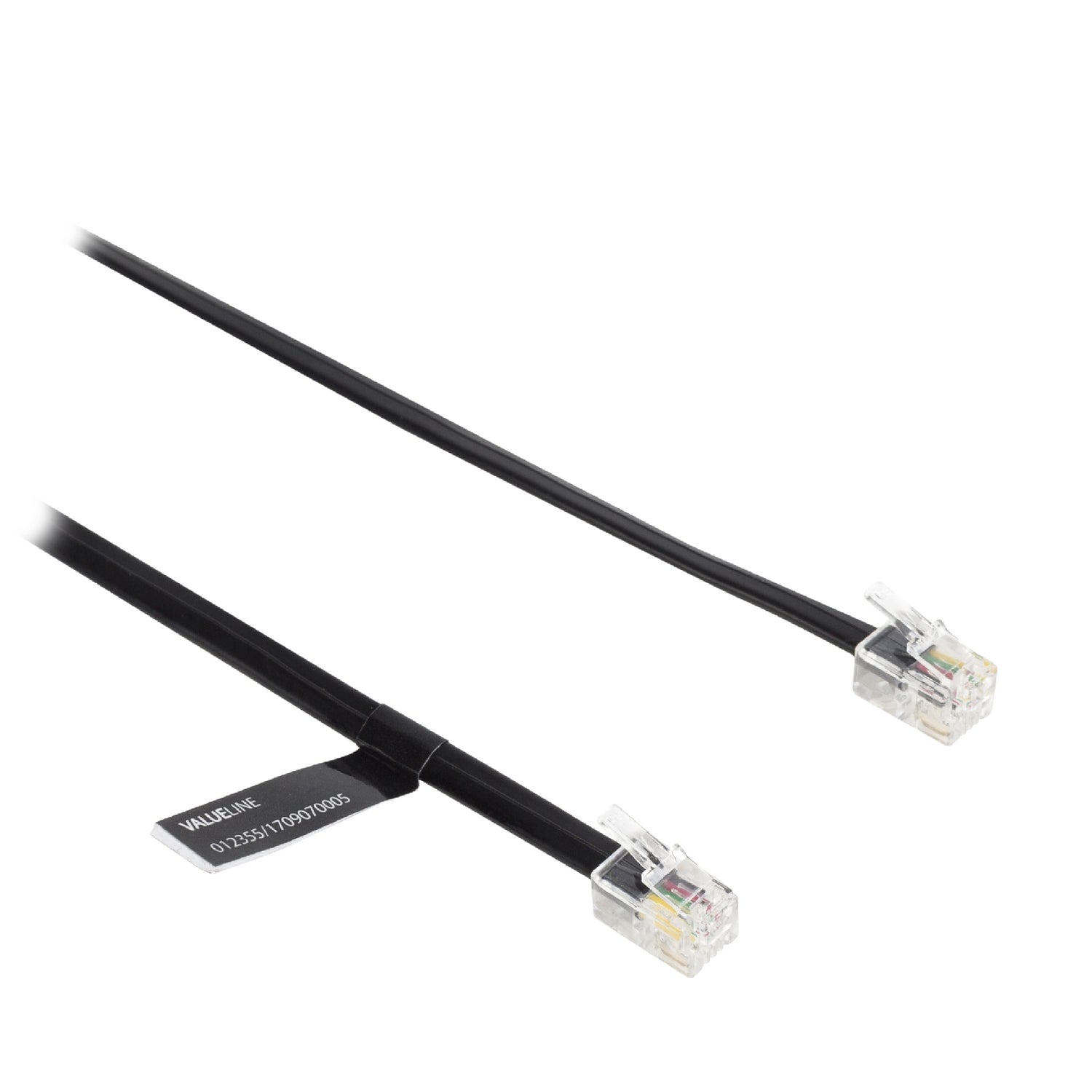 Tele Cable RJ10 (4P4C) Male - RJ10 (4P4C) Male Flat 1.00 m Black