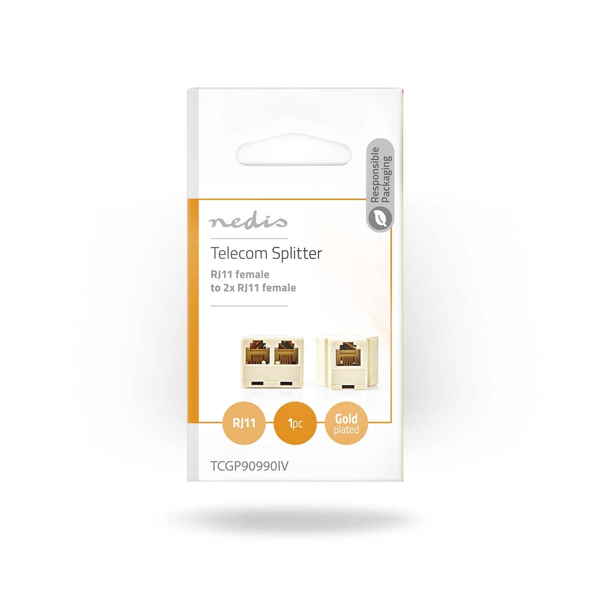 Telecom Wall Box | Connector type: RJ11 | RJ11 Female | 2x RJ11 (4/6) Female | Splitters | ABS | Ivory