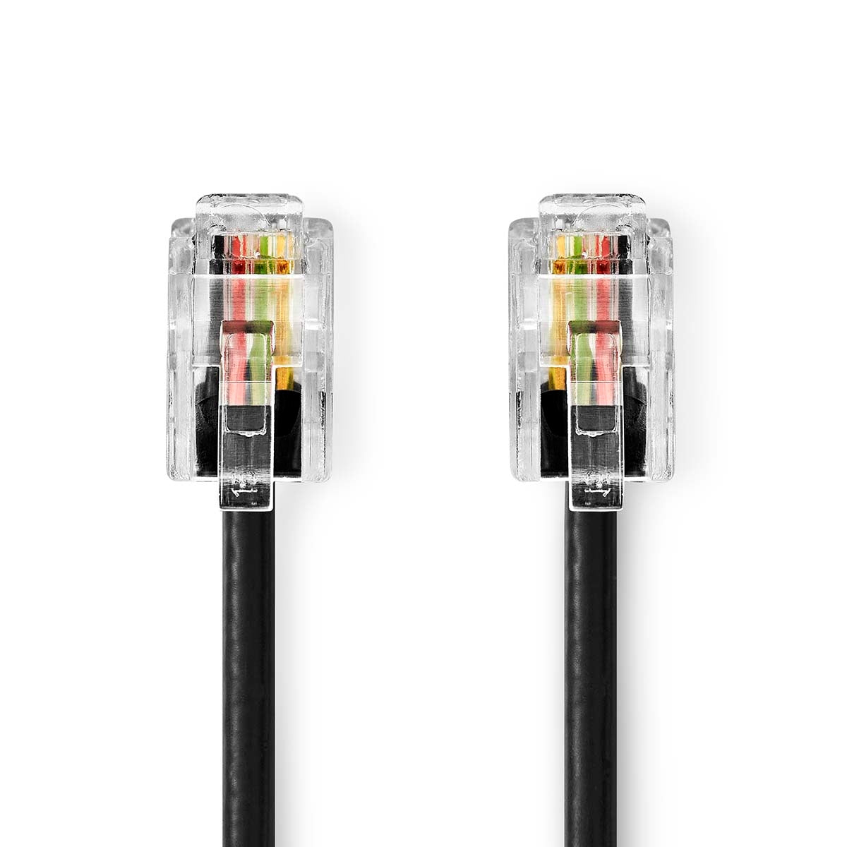 Telecom cable | RJ10 Male | RJ10 Male | 5.00 m | Cable design: Coiled | Cable type: RJ10 | Black
