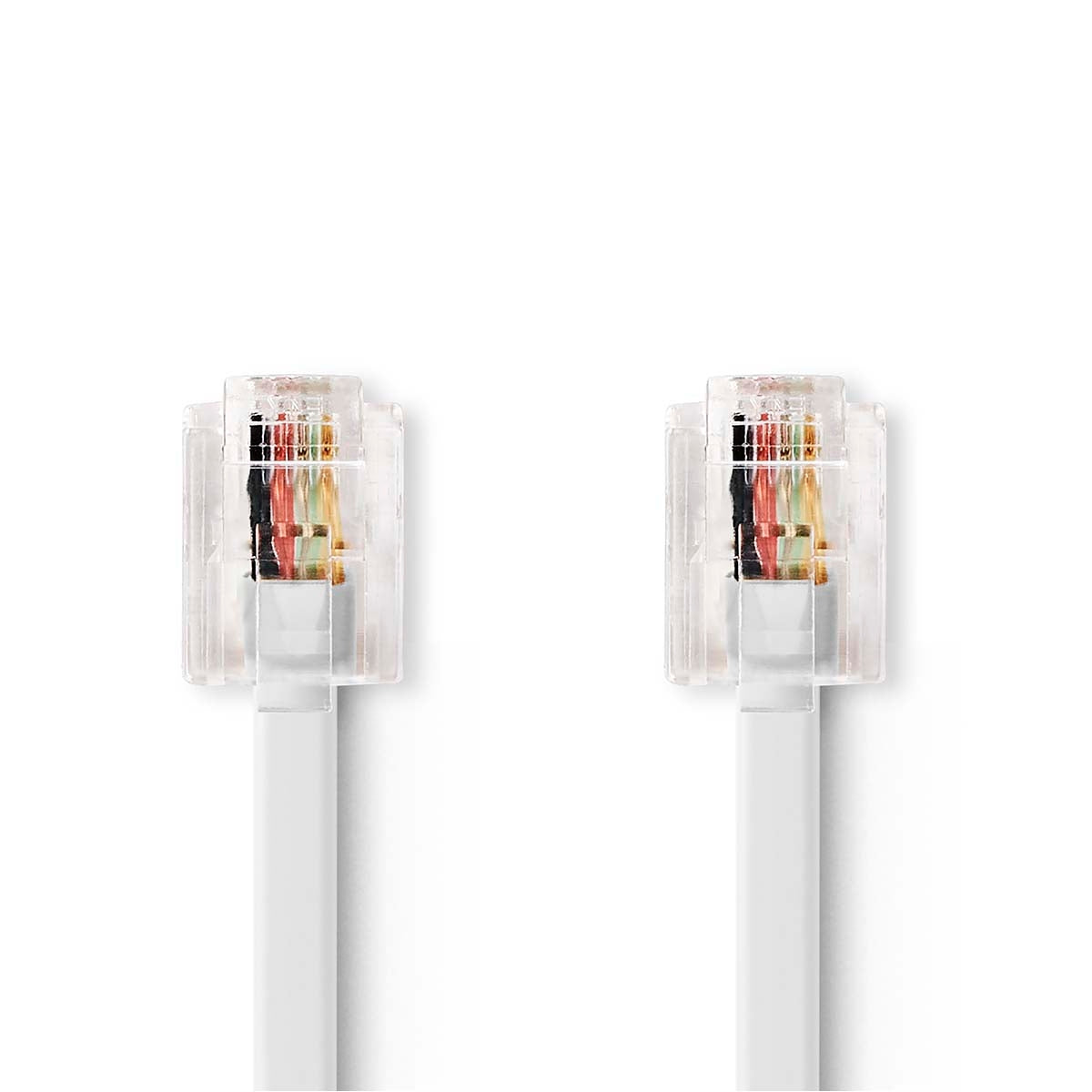 Telecom cable | RJ11 Male | RJ11 Male | 10.0 m | Cable design: Flat | Plating: Gold Plated | Cable type: RJ11 | White