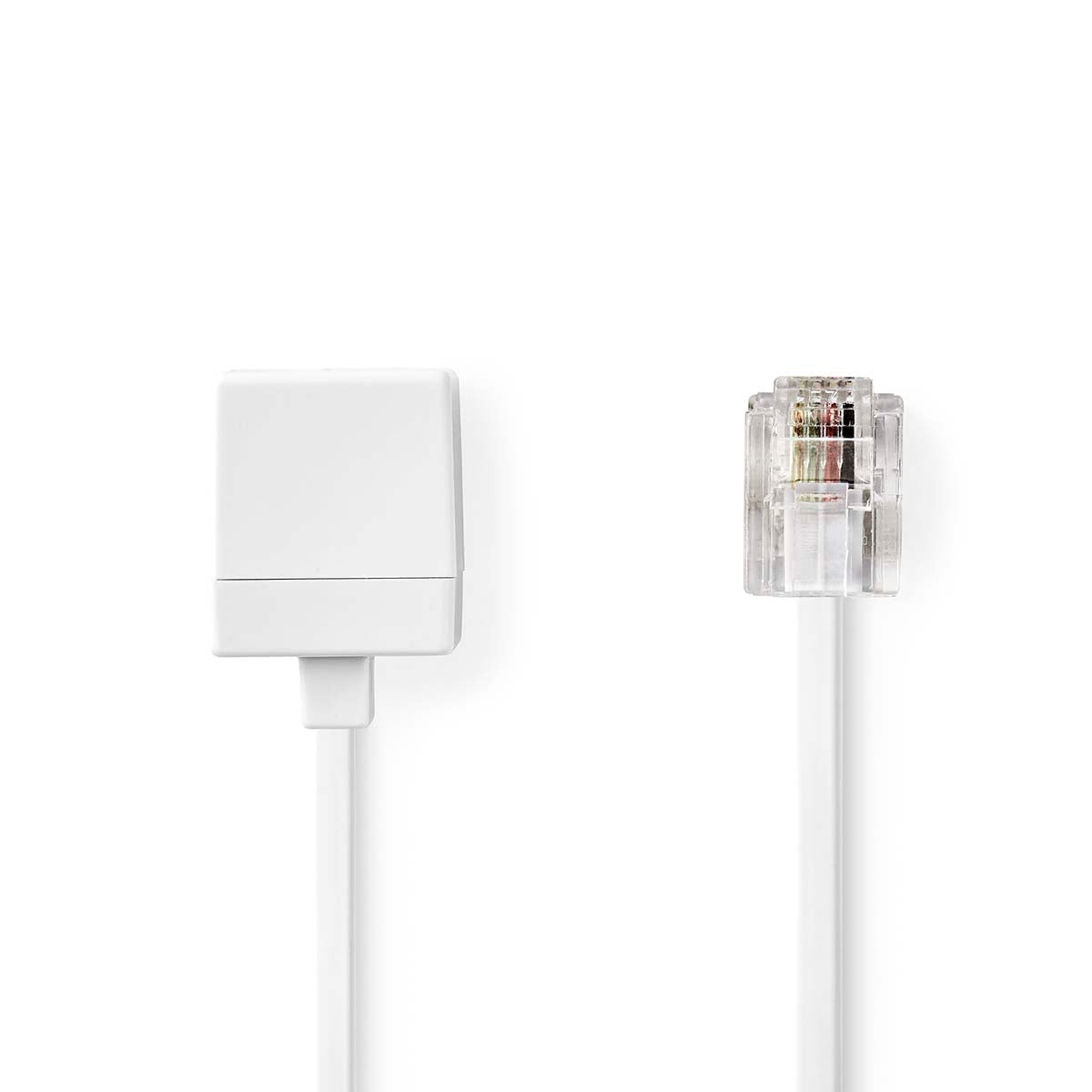 Telecom extension cable | RJ11 Male | RJ11 Female | 5.00 m | Cable design: Flat | Cable type: RJ11 | White