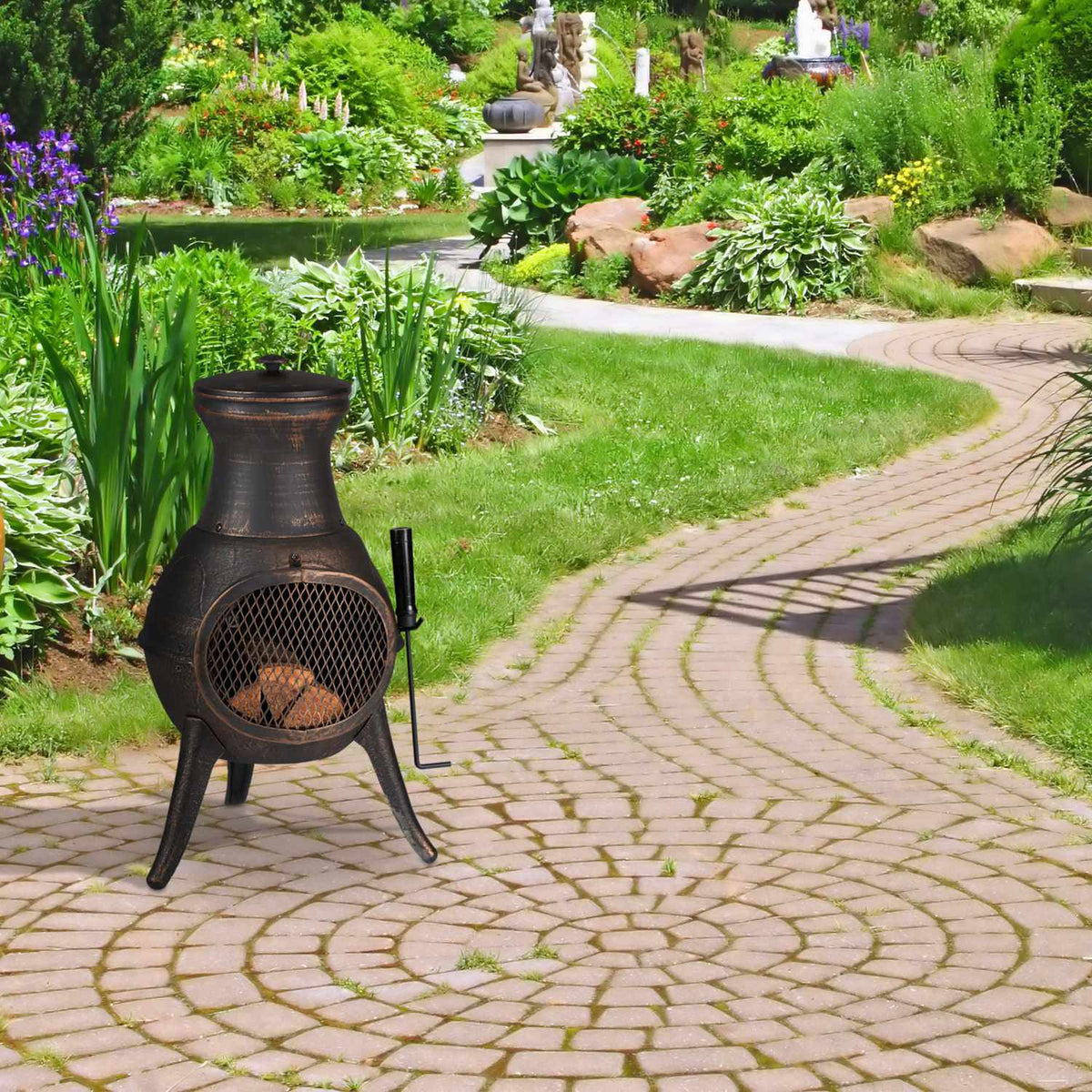 Terrace stove in cast iron