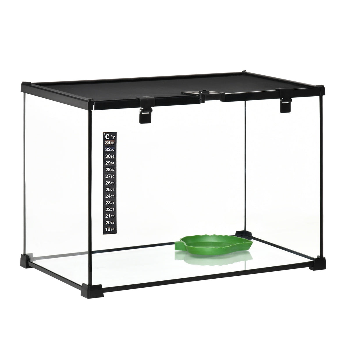 Terrarium For Reptiles Reptile Feeding Box Glass Terrarium Amphibians Arachnids With Thermometer Reptile Breeding Box Metal 50 X 30 X 35 Cm