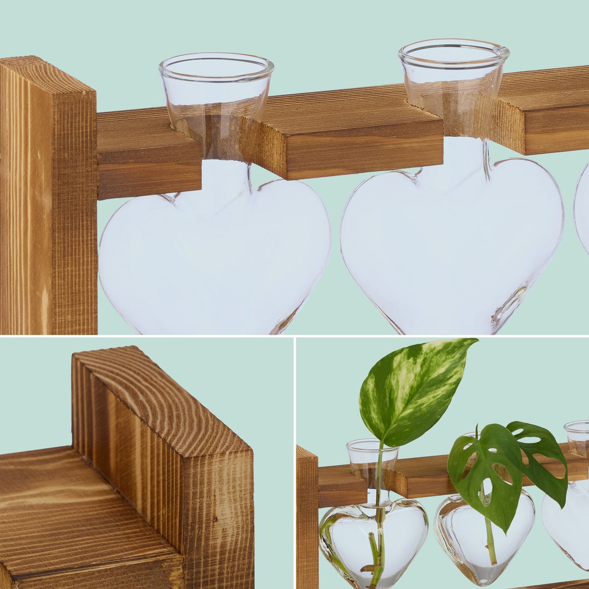 Test tube vase with stand