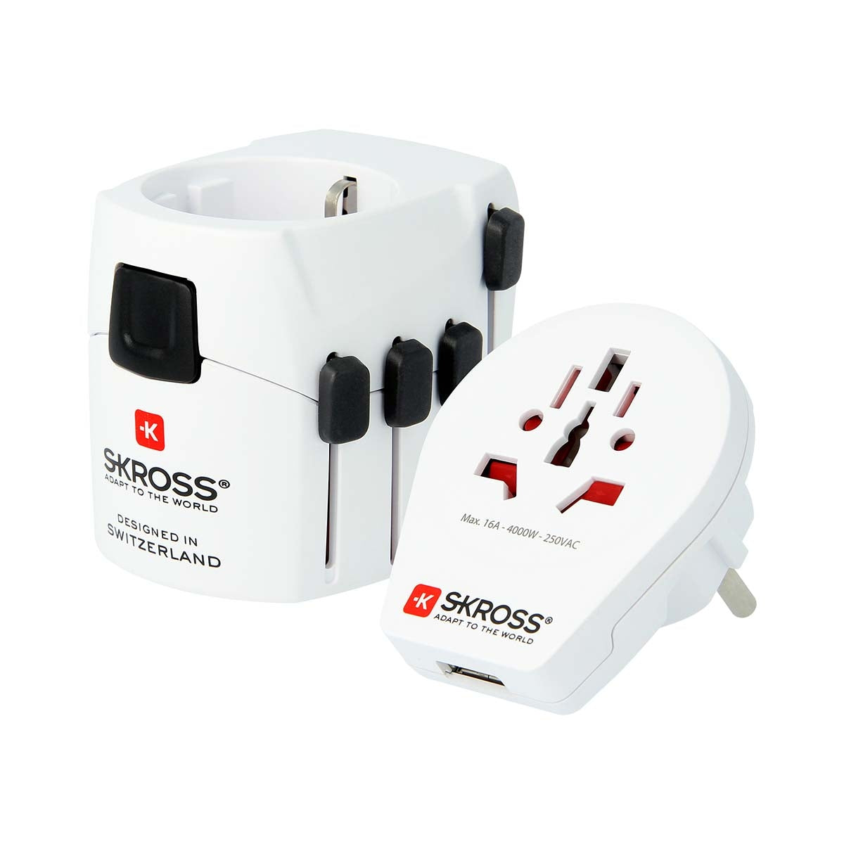 The powerful 3-pin world travel adapter for travelers from all over the world with USB port