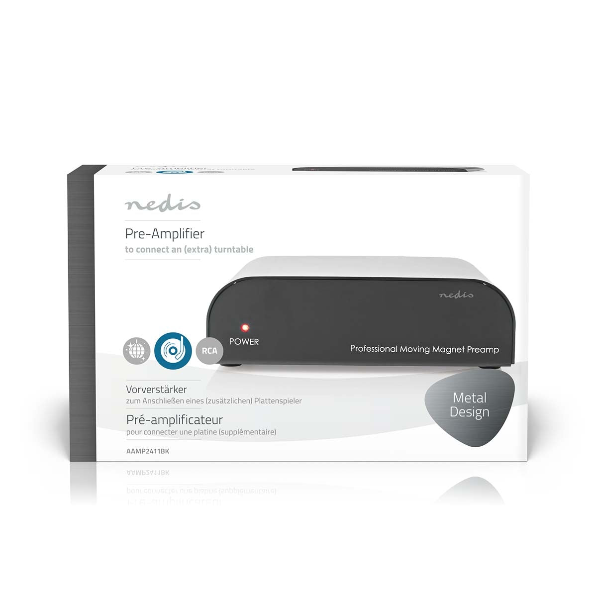 The preamplifier | Connection input: 1x RCA | Connection output: 1x RCA | 2 Channels | Phono / Turntable | Automatic | Black