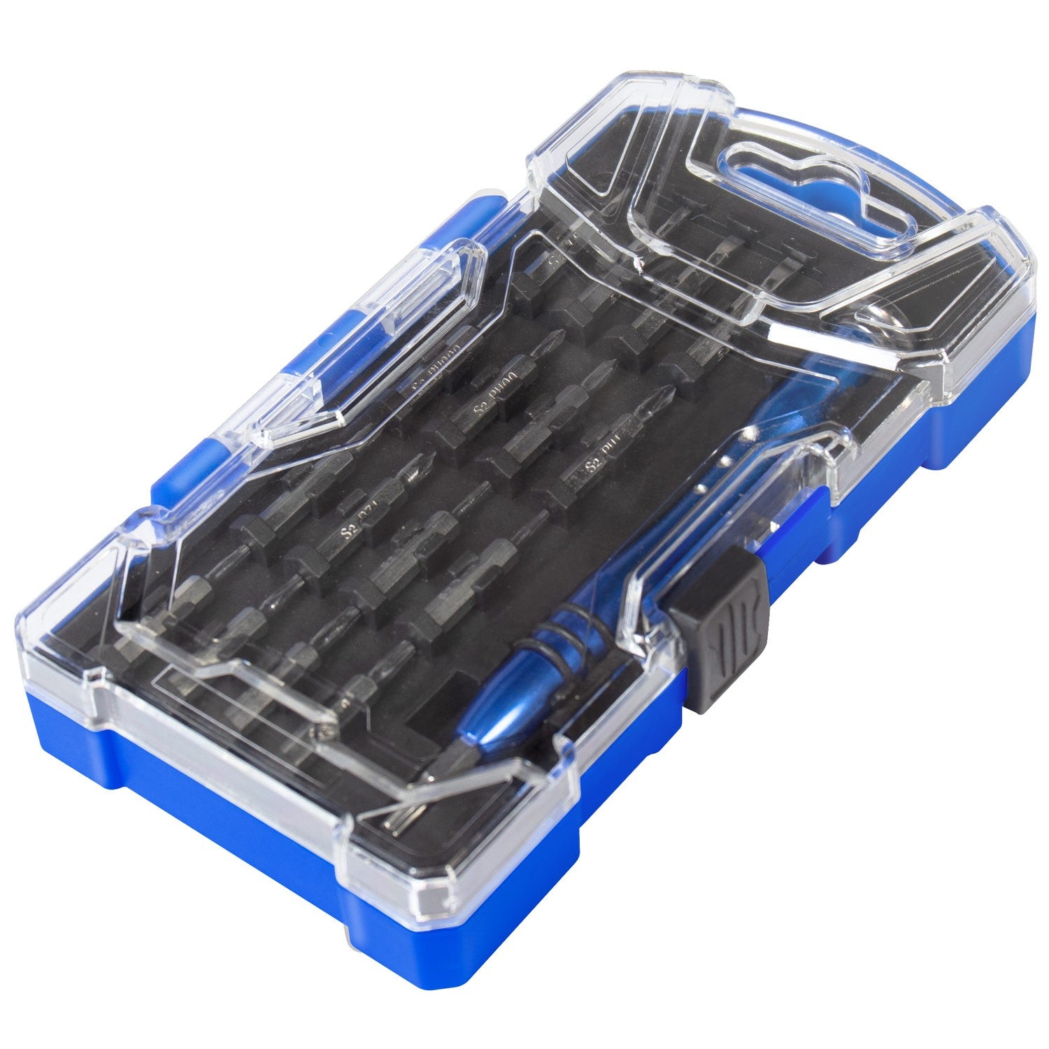 The screwdriver set with 18 bits