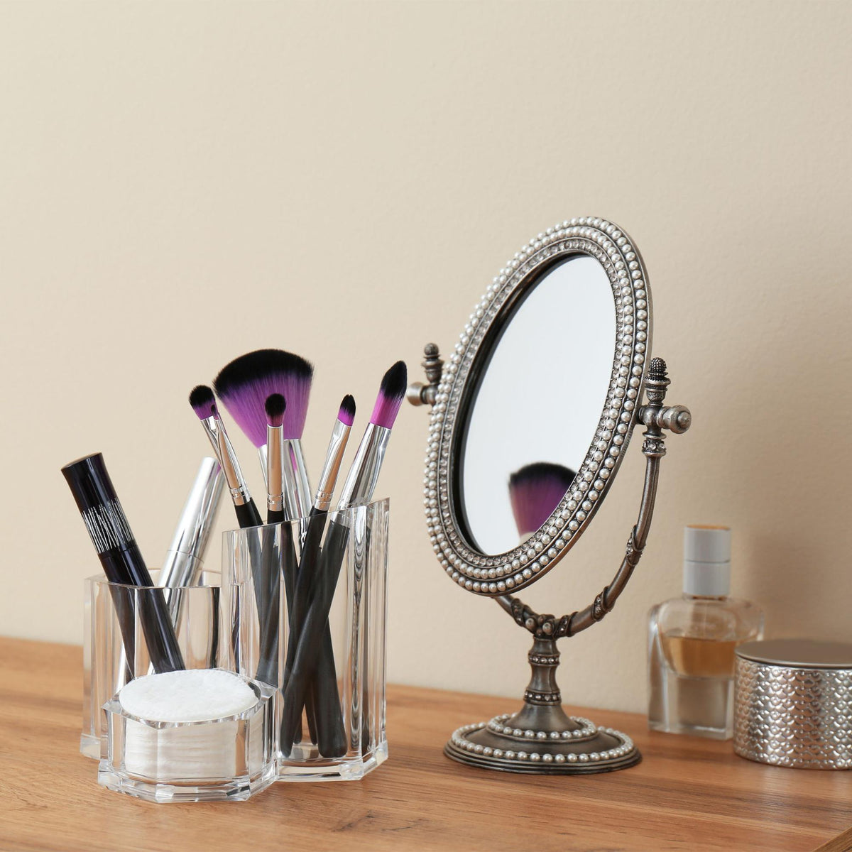 Three-piece brush holder