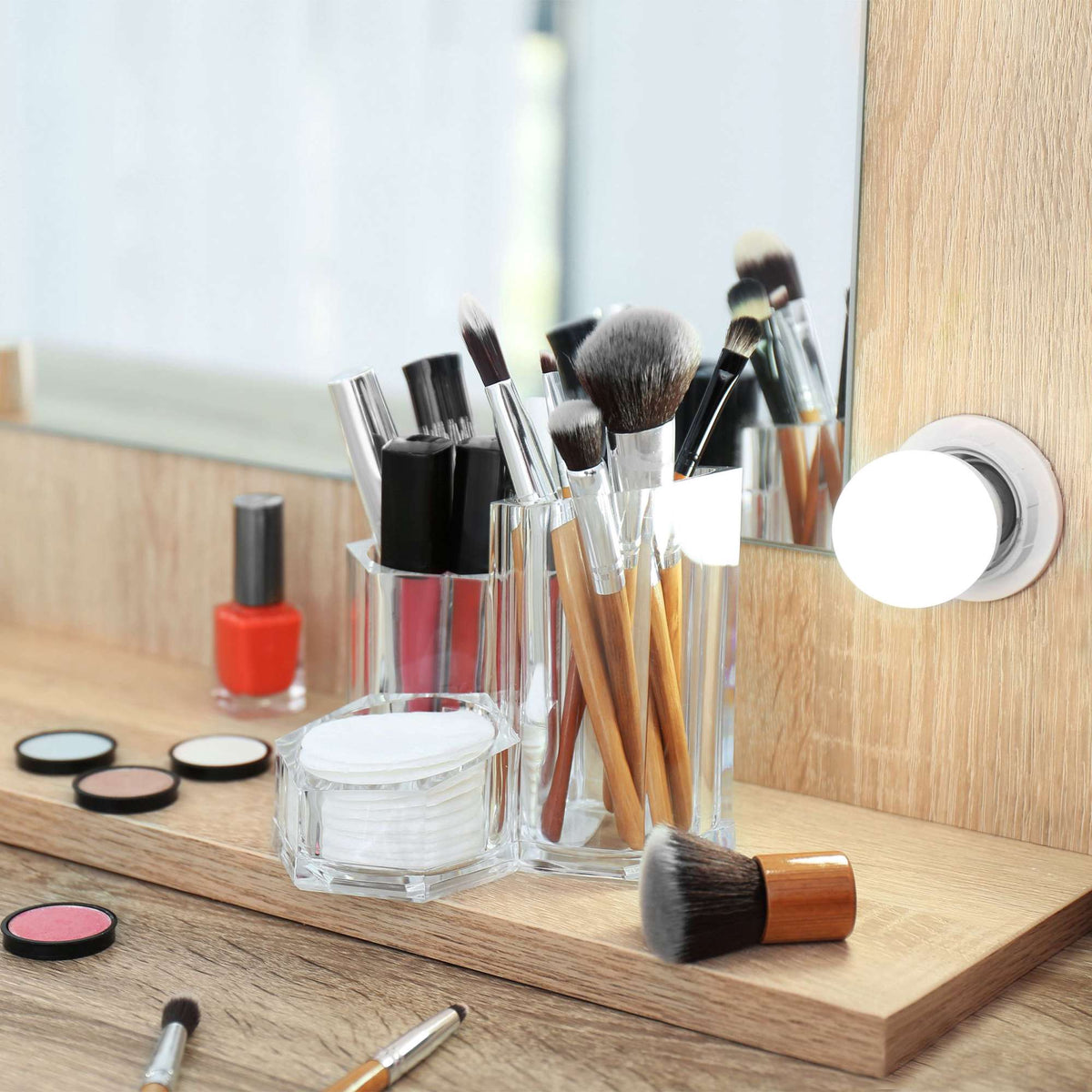 Three-piece brush holder