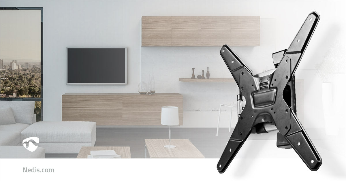 Tilt and swivel TV wall mount | 23-55 " | Maximum Screen Weight Supported: 30kg | Tiltable | Rotatable | Minimum Wall Distance: 48mm | Maximum Wall Distance: 410mm | 3 Pivot Point(s) | Steel | Black