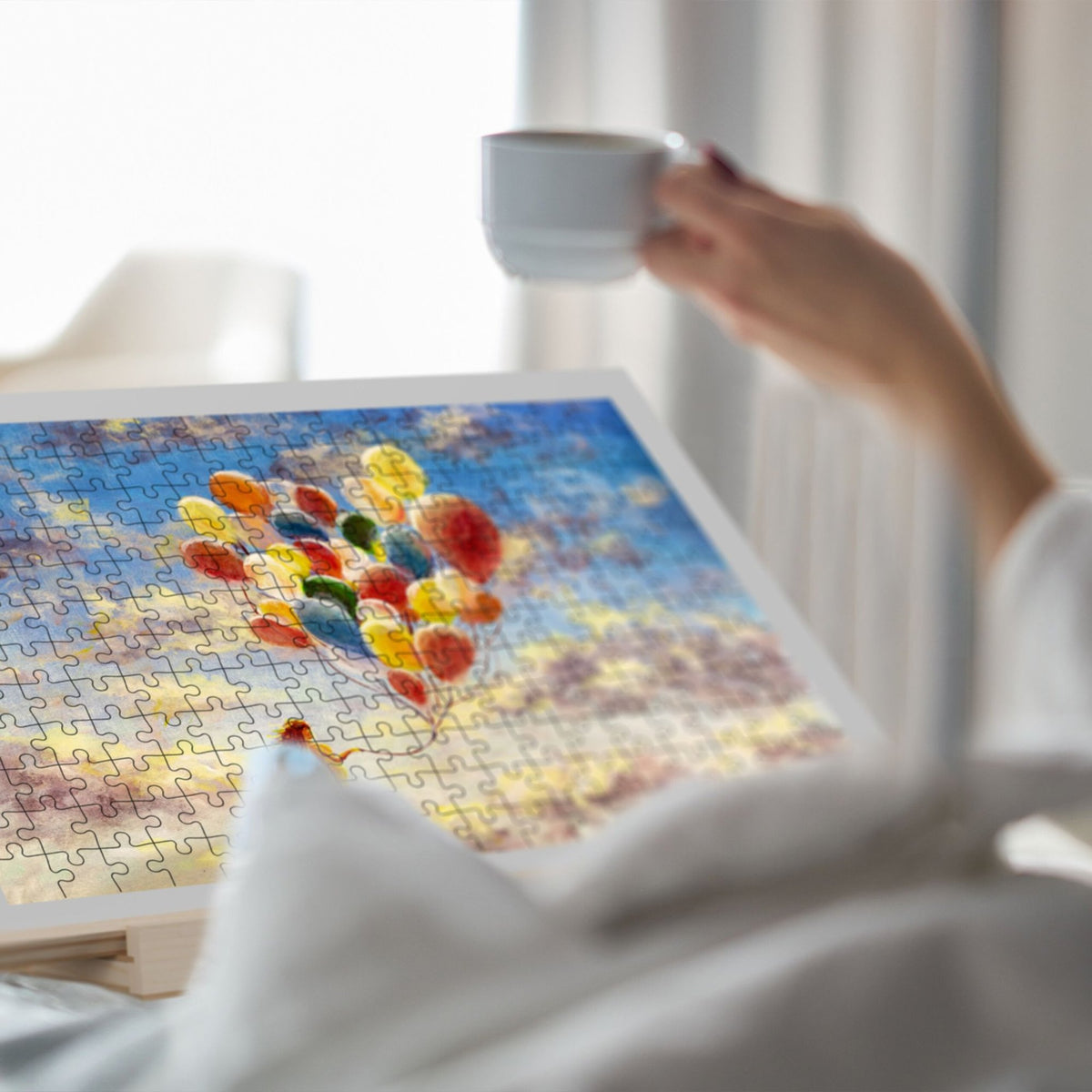 Tilting puzzle board for 1000 pieces