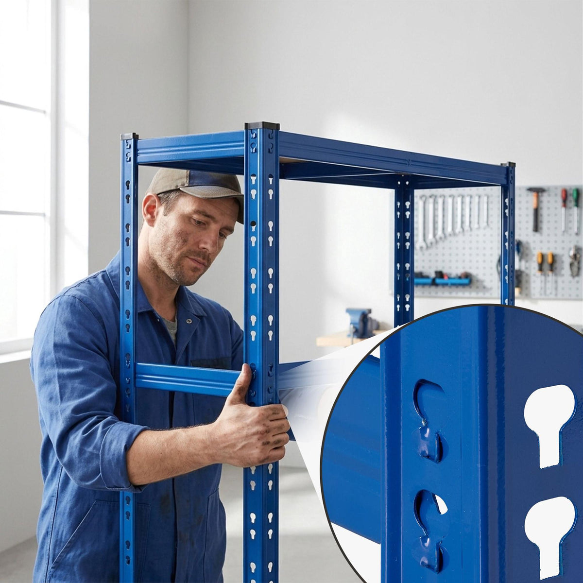 Tire Rack, Steel 2-Shelf, Adjustable Spacing