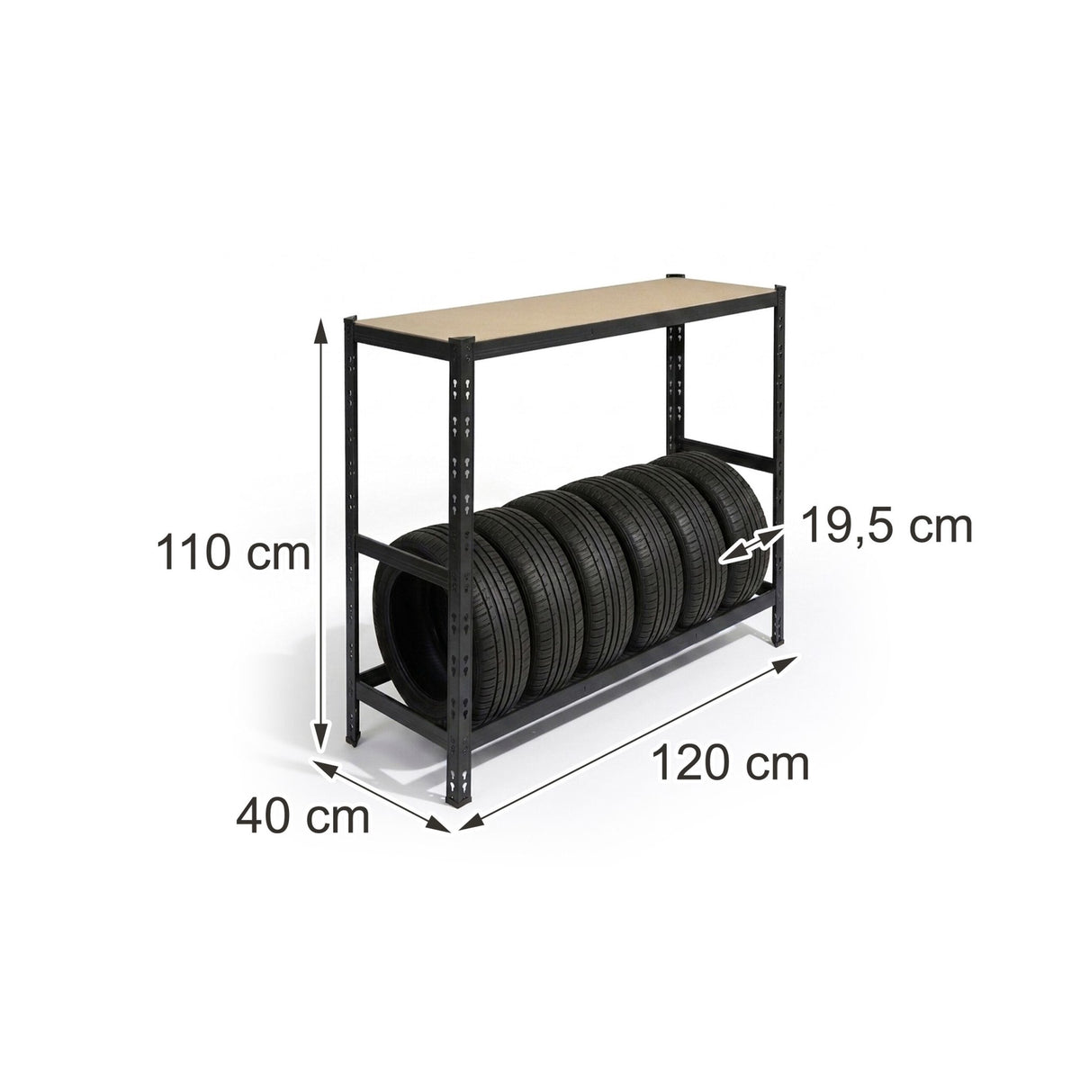 Tire Rack With Adjustable Shelves, Steel Garage Storage