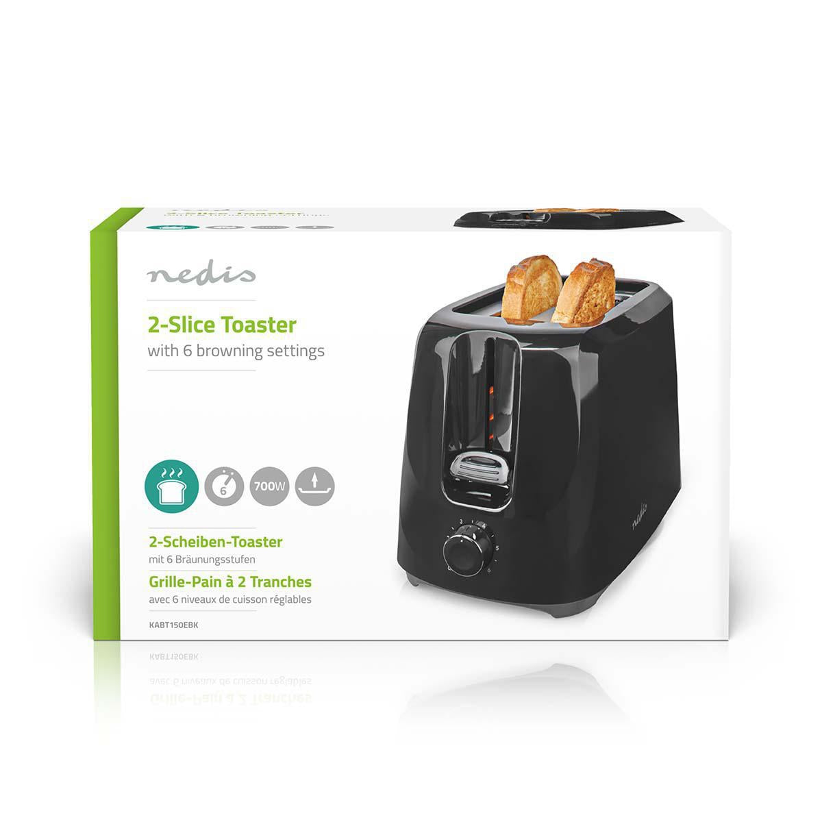 Toaster | 2 Discs | Degree of brownness: 6 | Black