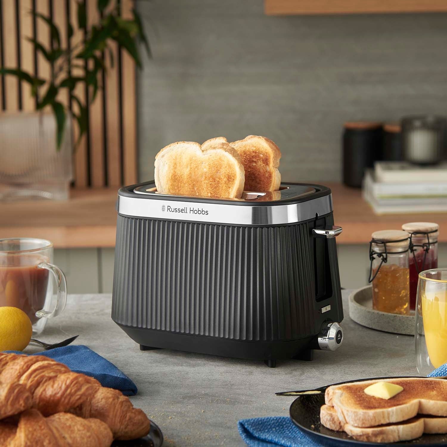 Toaster, 2-Slice, Black, Compact Design