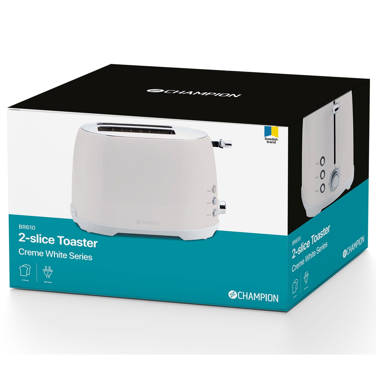 Toaster 2 slices 800W BR610 Creme White Series