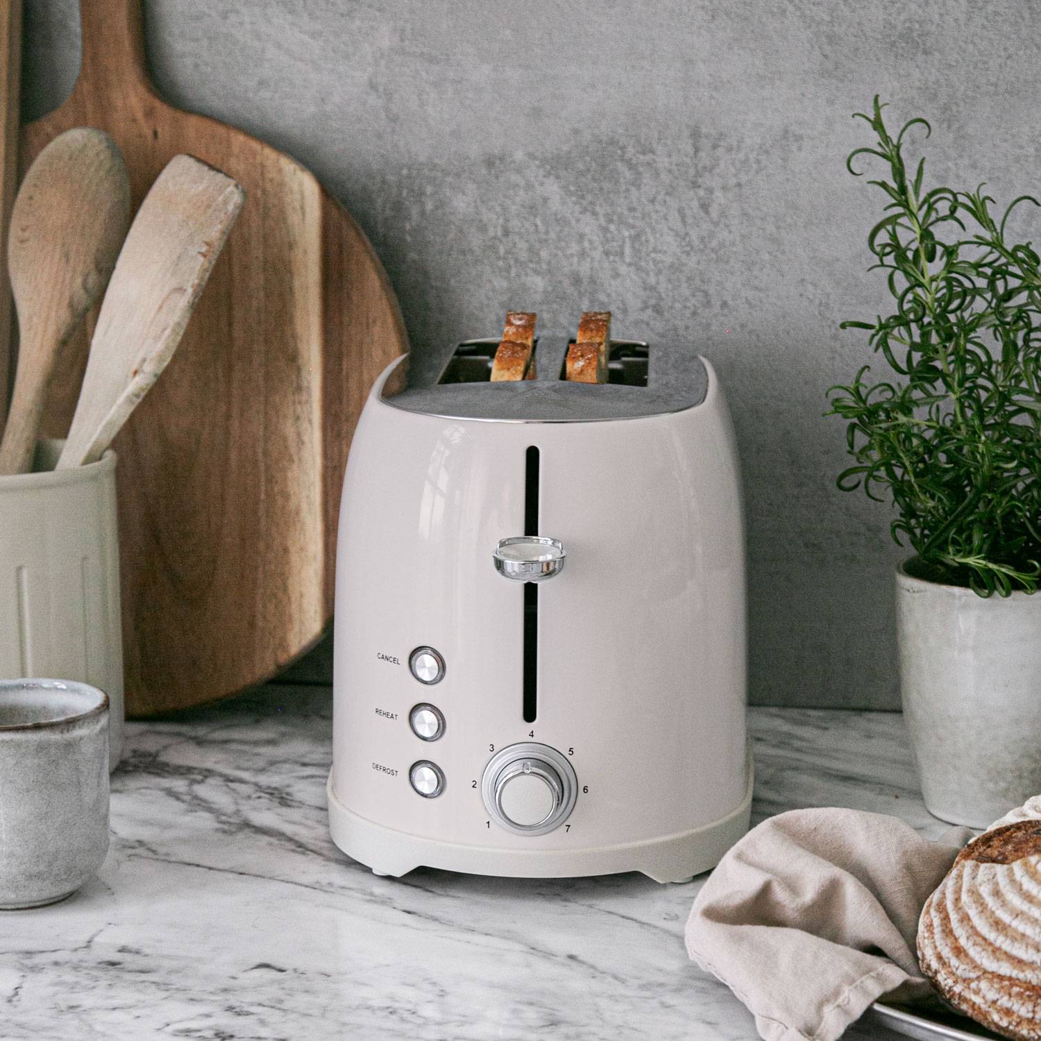 Toaster 2 slices 800W BR610 Creme White Series