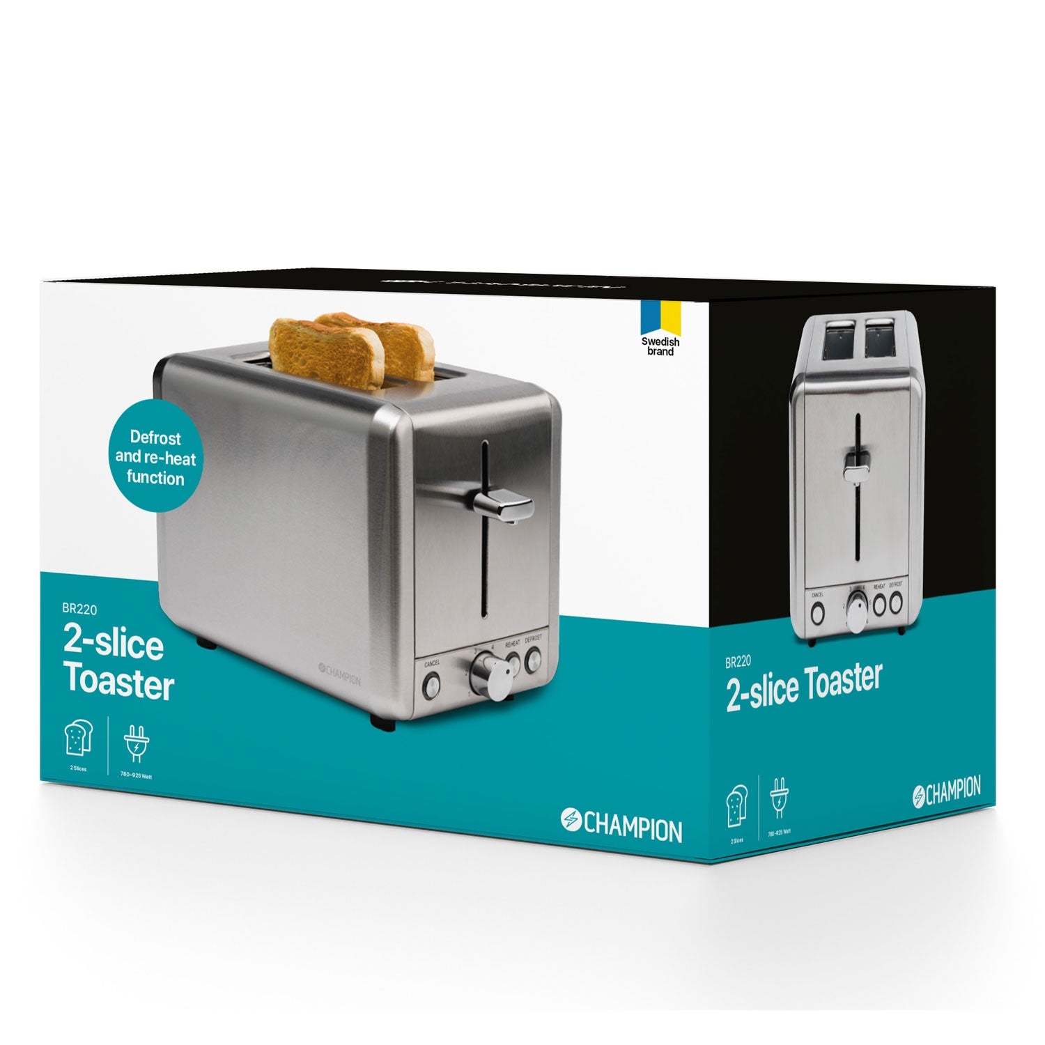 Toaster 2 slices 925W BR220 Stainless