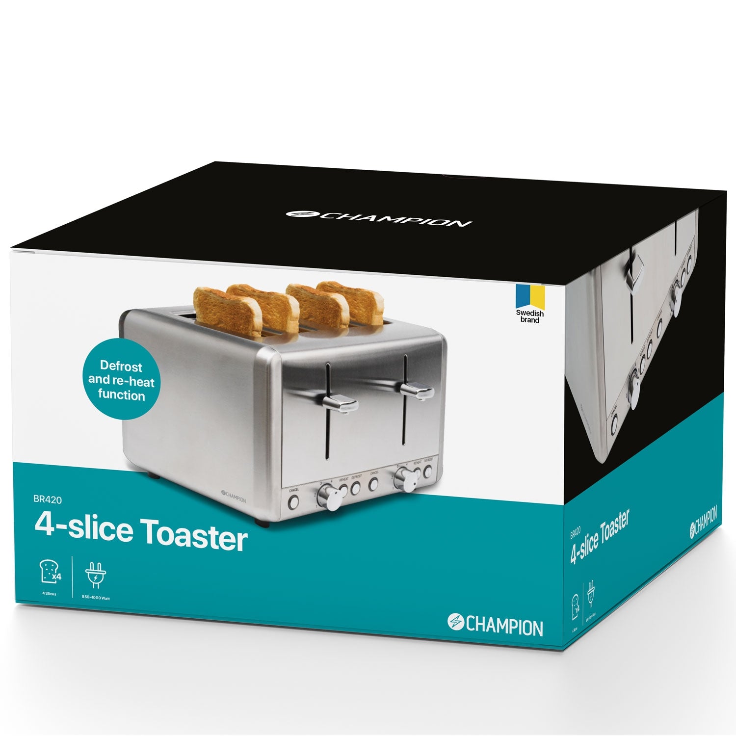 Toaster 4 slices 1000W BR420 Stainless