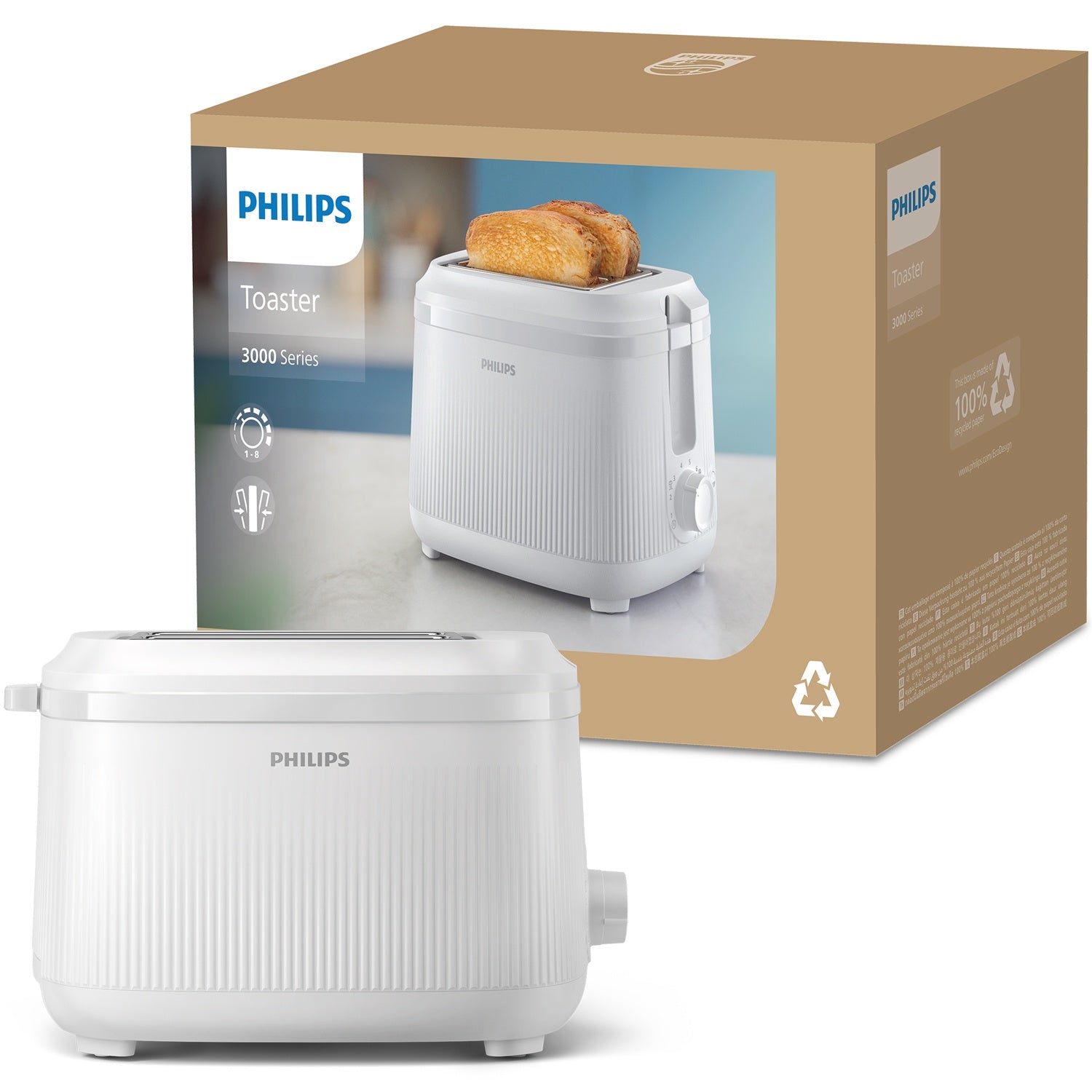Toaster HD2511/00 Arctic White 3000 series