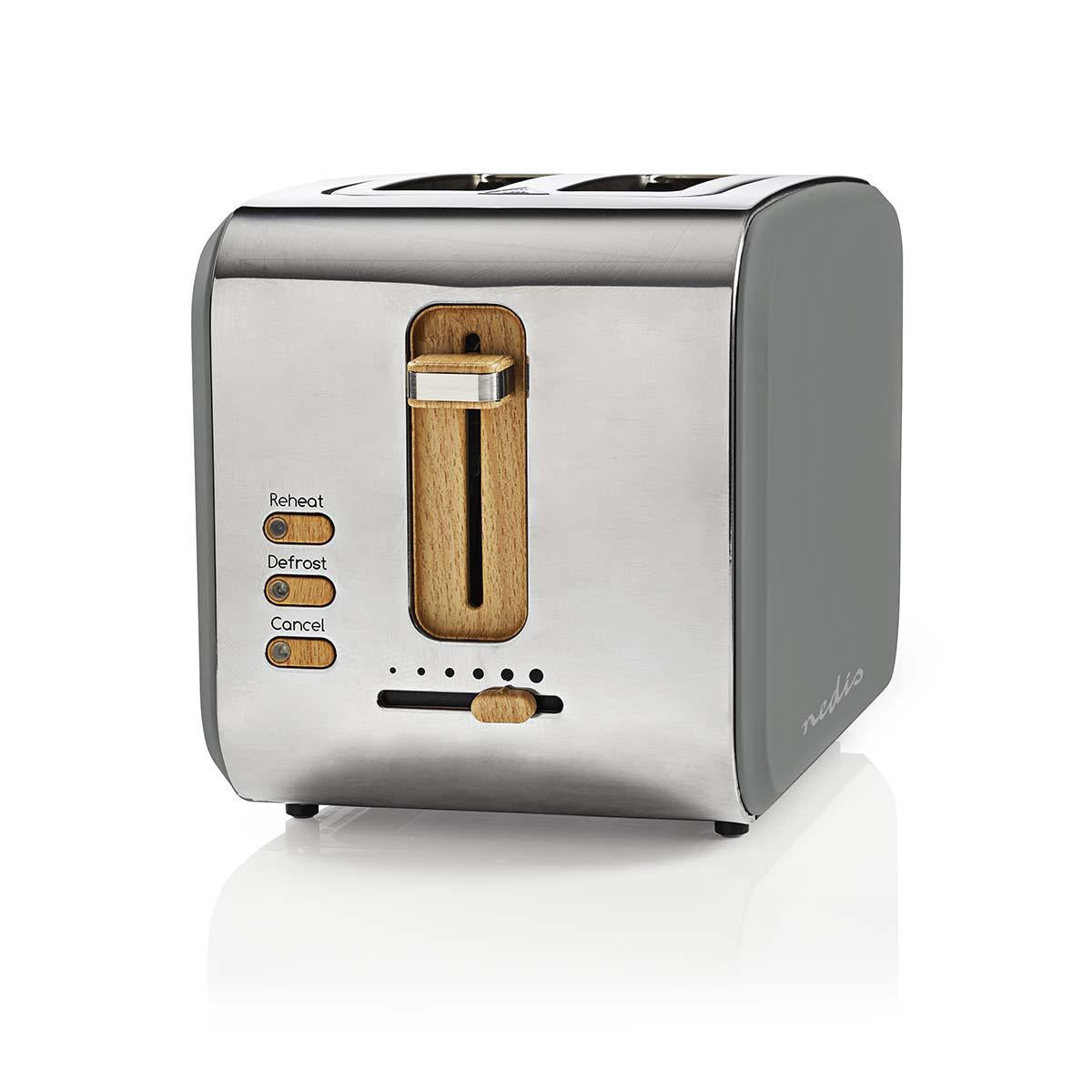 Toaster | Soft Touch Series | 2 Discs | Degree of brownness: 6 | Defrost function | Gray