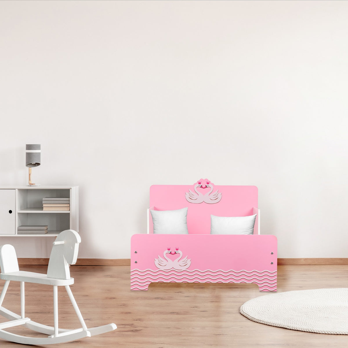 Toddler Bed with Swan Design
