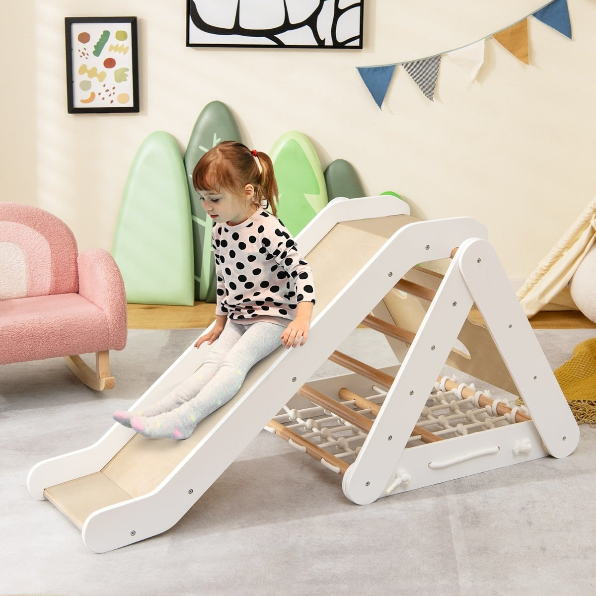 Toddler Climbing Toy – 4-in-1 Triangle Set with Ramp