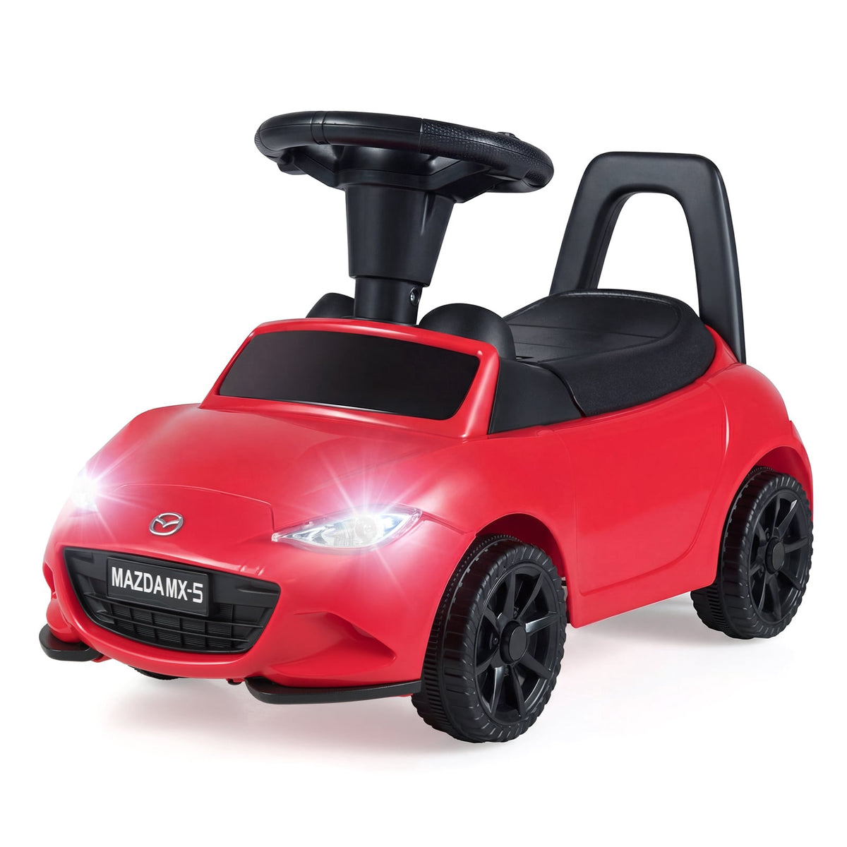 Toddler Ride-On Car with Lights, Safety Features, Storage