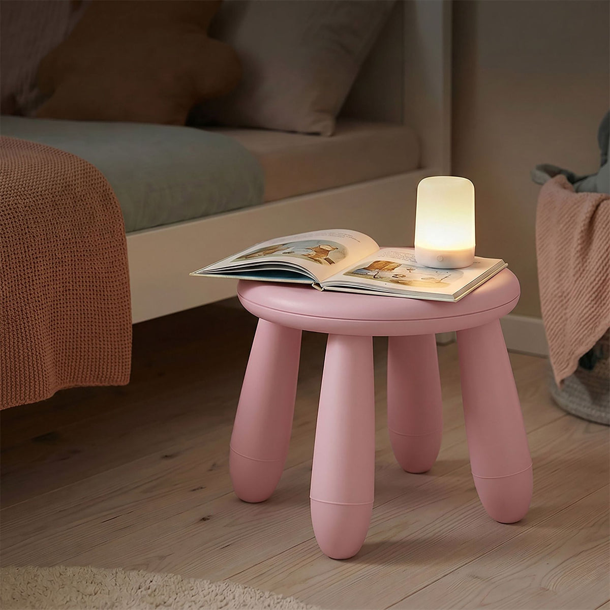 Toddler Stool, Pink Plastic – 26 x 28 cm