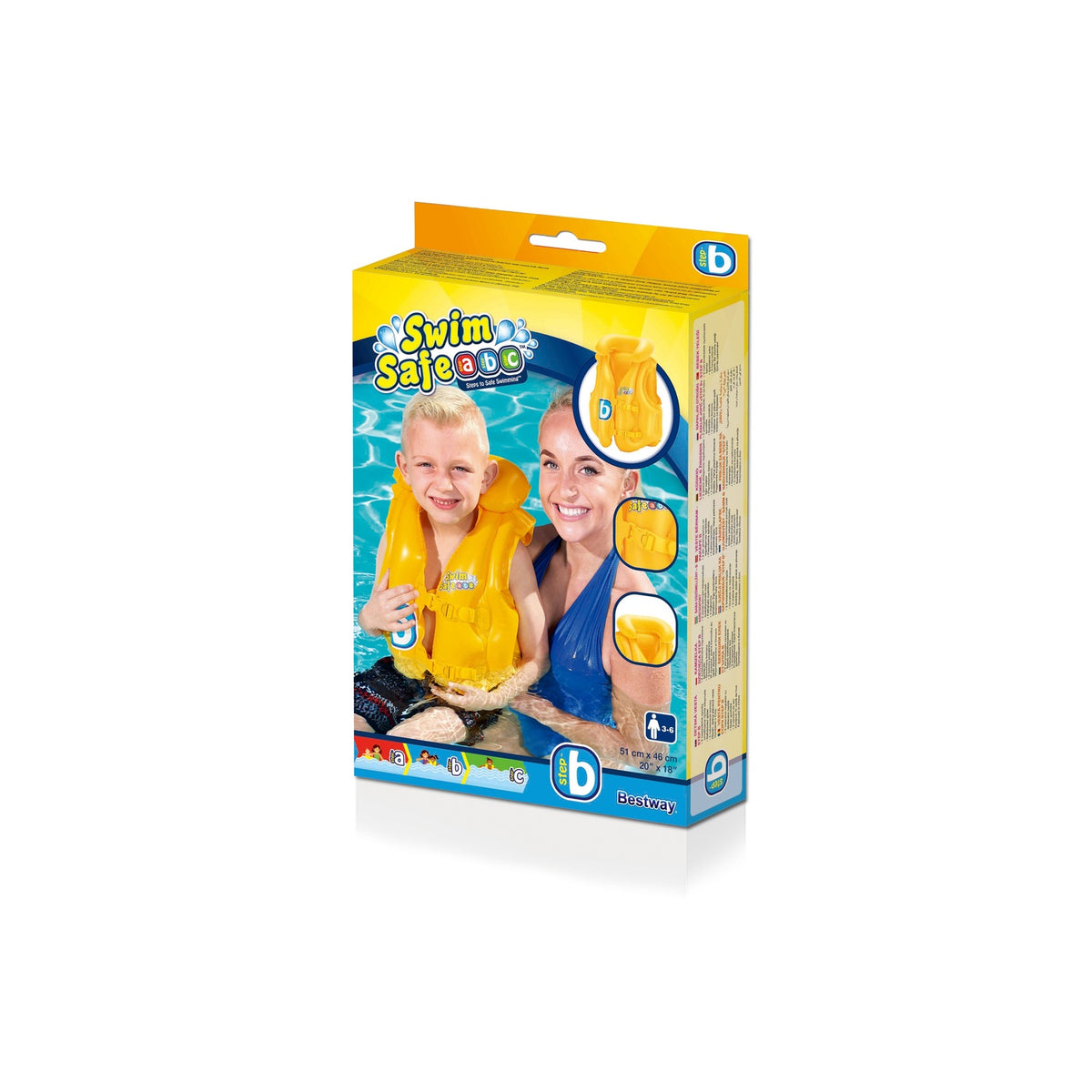 Toddler Swim Vest with Inflatable Collar, Ages 3-6