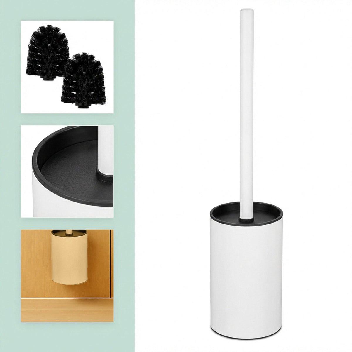 Toilet Brush Set with Wall Mount, Stainless Steel