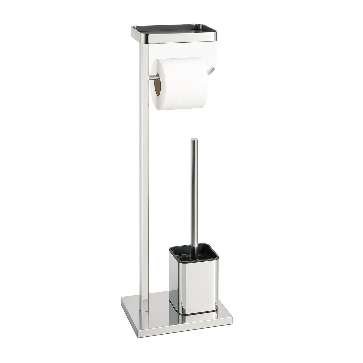 Toilet Roll Holder Set with Brush and Shelf