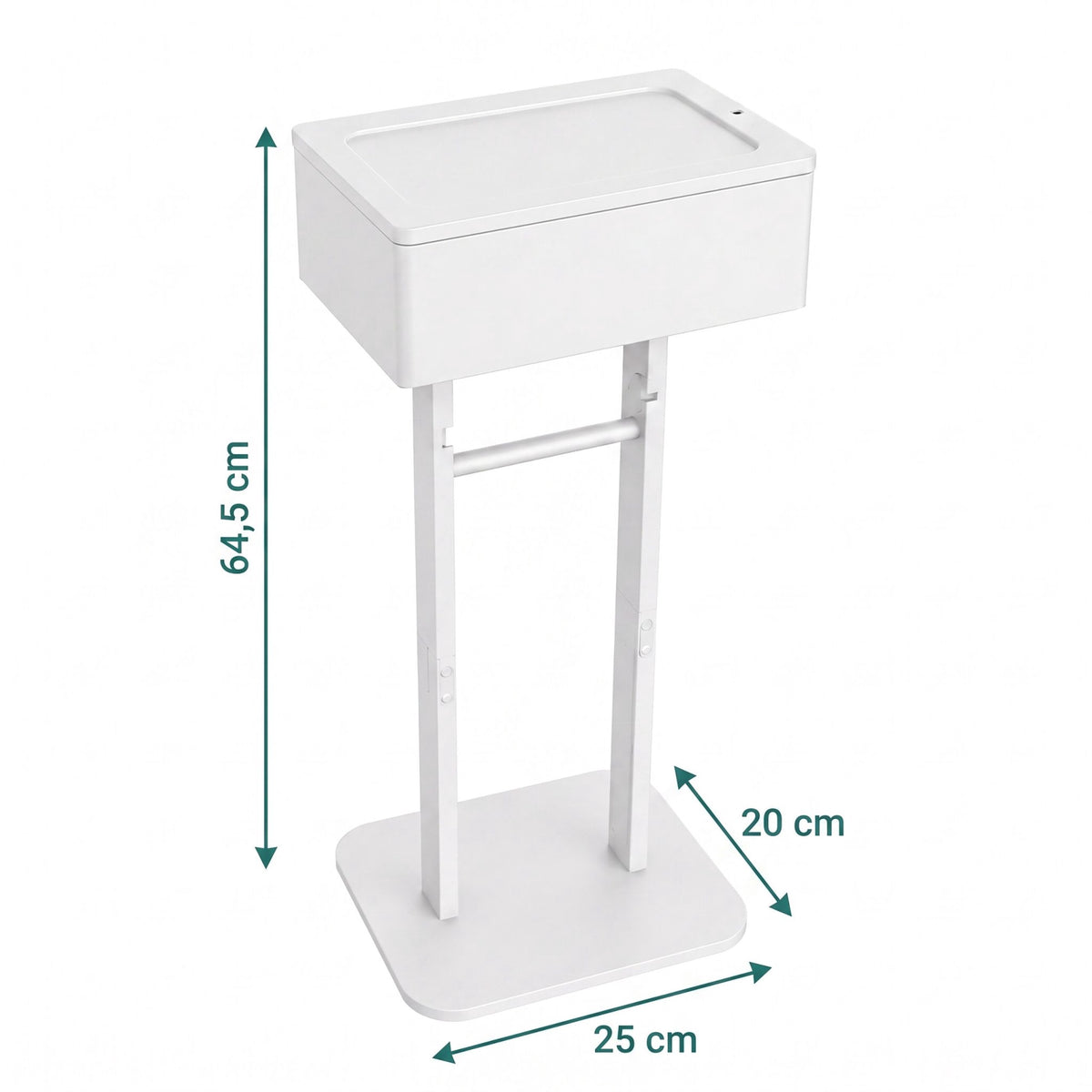 Toilet Roll Holder with Storage Shelf – White, Bamboo