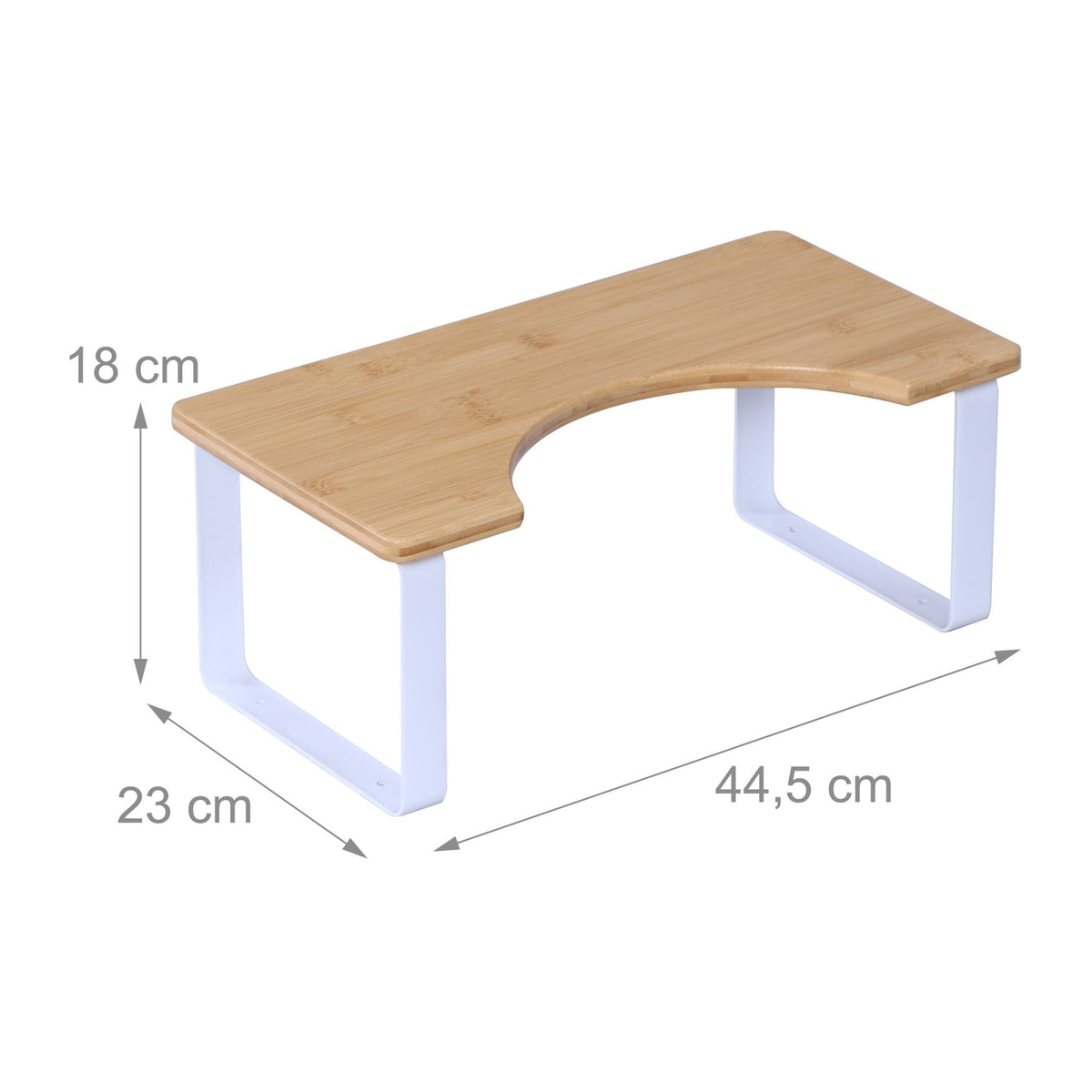Toilet Step Stool, Bamboo & Metal, Non-Slip