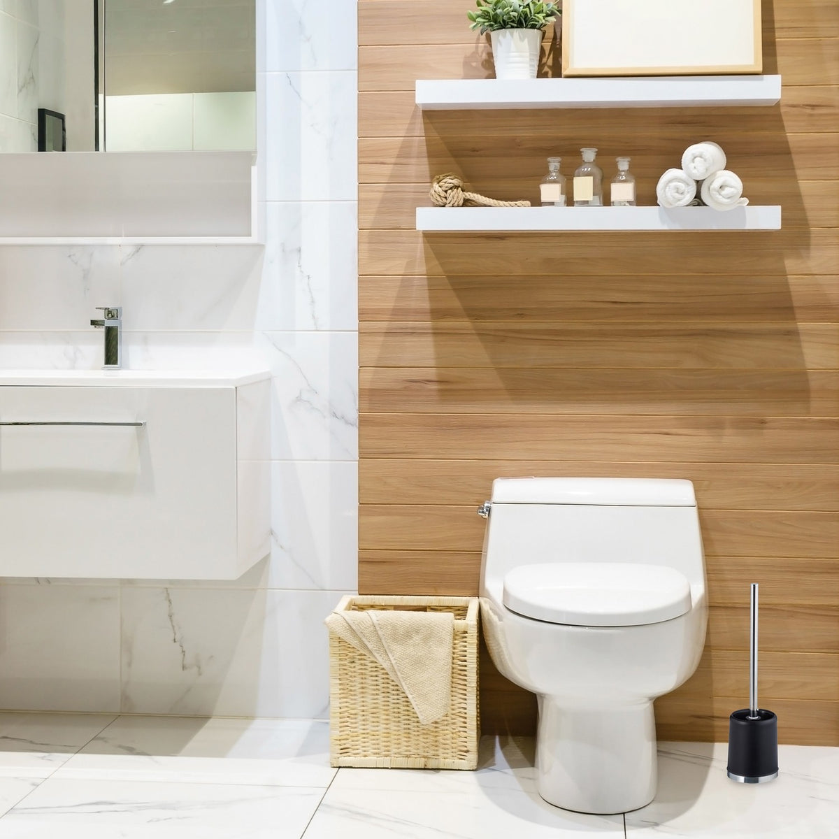 Toilet brush round
