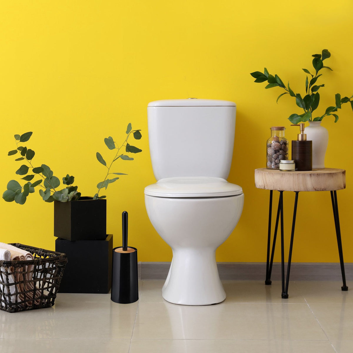 Toilet brush with container