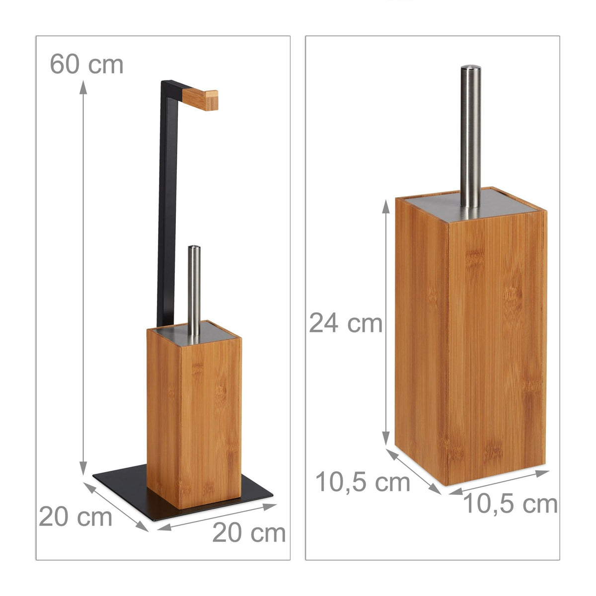 Toilet set bamboo & metal