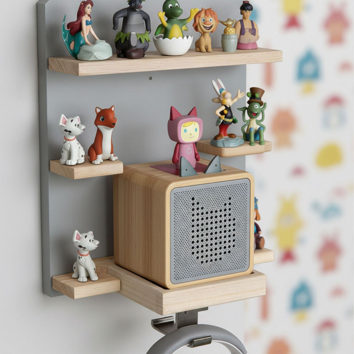 Toniebox Wall Shelf with Magnetic Strips, Holds 32 Tonies